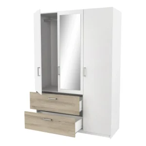 acheter en ligne BUT Armoire 3 Portes 2 Tiroirs L.134 Cm READY Imitation Chêne Kronberg Et… 15