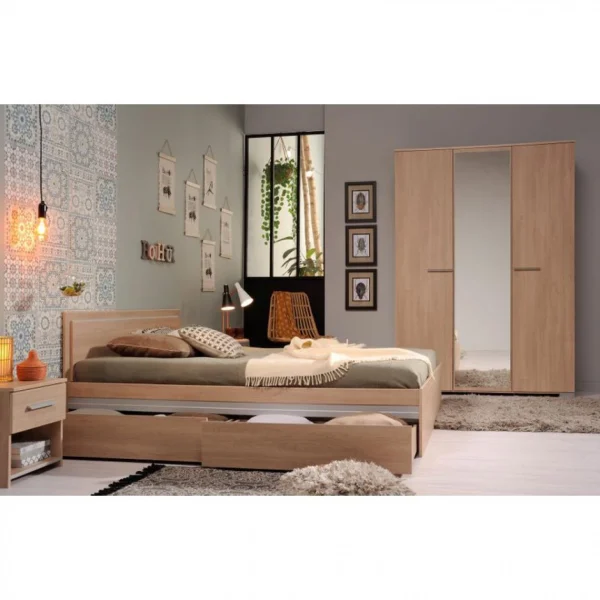 à prix très bas BUT Armoire 3 Portes L.139 Cm EKKO Imitation Chêne 3