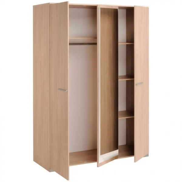 à prix très bas BUT Armoire 3 Portes L.139 Cm EKKO Imitation Chêne 4
