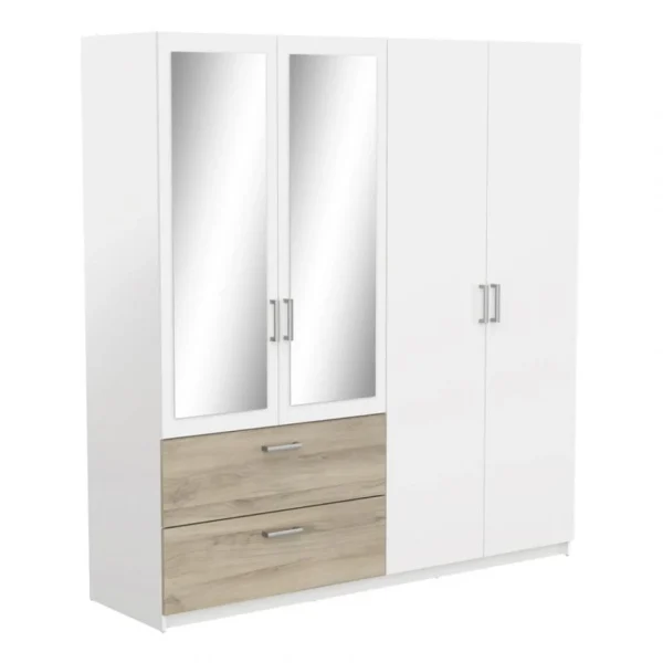 BUT Armoire 4 Portes 2 Tiroirs L.179 Cm READY Imitation Chêne Kronberg Et… authentiques 1