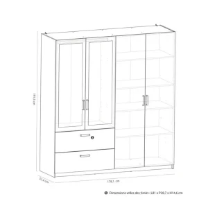 BUT Armoire 4 Portes 2 Tiroirs L.179 Cm READY Imitation Chêne Kronberg Et… authentiques 13