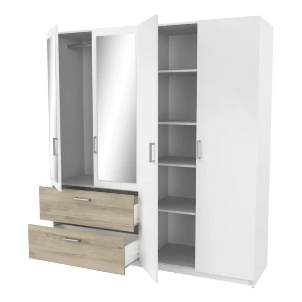 BUT Armoire 4 Portes 2 Tiroirs L.179 Cm READY Imitation Chêne Kronberg Et… authentiques 6