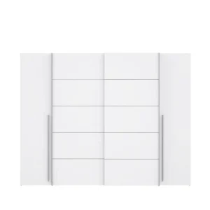 CSTORE Armoire – Blanc Mat – 2 Portes Battantes + 2 Portes Coulissantes – L … Meilleur Prix 9