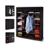 aux meilleurs prix Idmarket Armoire De Rangement Noire Dressing Penderie XXL Tissu 19