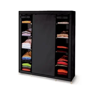 Large choix en ligne Idmarket Armoire De Rangement Noire Dressing Penderie XXL Tissu 14