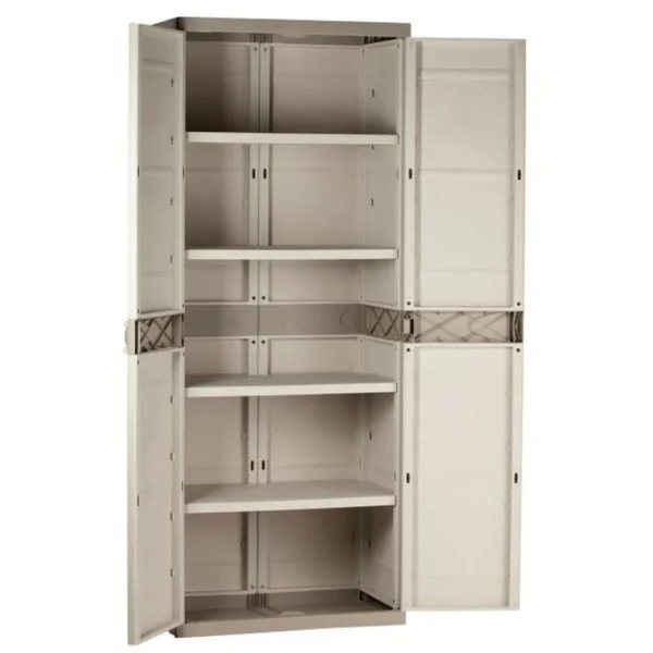 Pegane Armoire Haute Meuble De Rangement 2 Portes Intérieur/extérieur Color… Couleurs variées 3