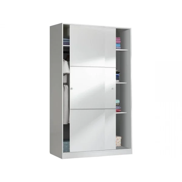 offre spéciale Habitat Et Jardin Armoire Max – 2 Portes Coulissantes – 200 X 120 X 50 Cm – Blanc 1