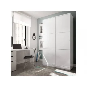 offre spéciale Habitat Et Jardin Armoire Max – 2 Portes Coulissantes – 200 X 120 X 50 Cm – Blanc 8