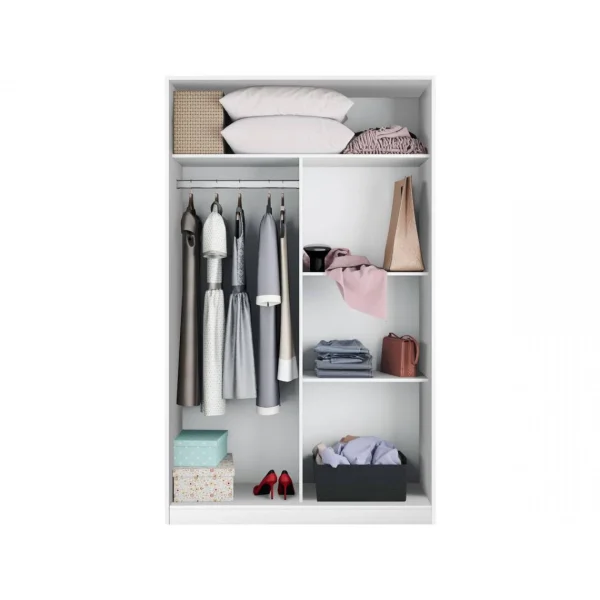 offre spéciale Habitat Et Jardin Armoire Max – 2 Portes Coulissantes – 200 X 120 X 50 Cm – Blanc 5