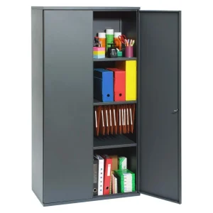 Satisfait ou Remboursé PIERRE HENRY Armoire Métallique Anthracite Brico Hauteur 160 Cm. 8