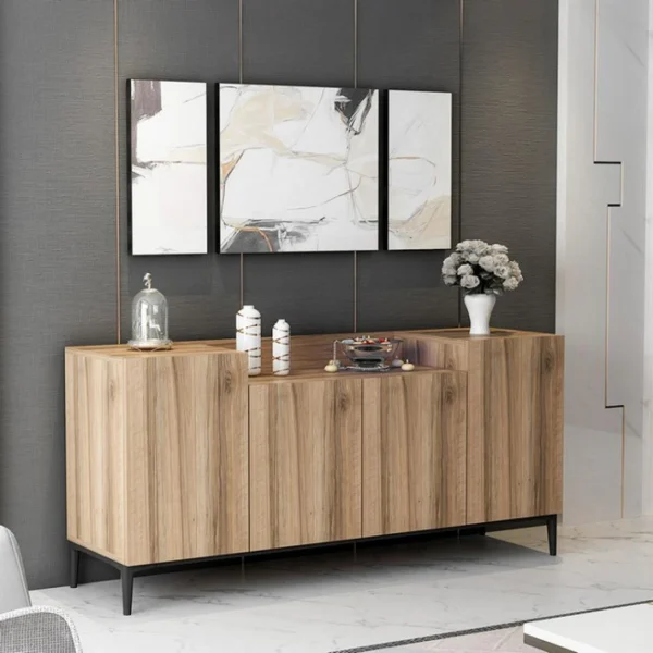 à prix réduits Homemania Armoire Multifonctionnelle Ellaria – Portes, étagères – Du Salon, Du… 4