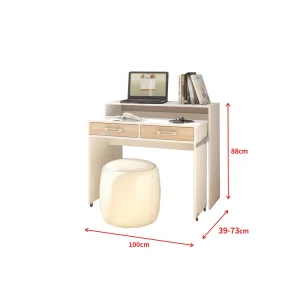 bas prix Selsey Bureau Coiffeuse / Bureau Extensible – COCO – 100 Cm – Blanc Mat / Eff… 12