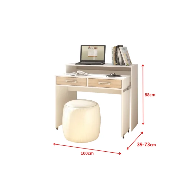 bas prix Selsey Bureau Coiffeuse / Bureau Extensible – COCO – 100 Cm – Blanc Mat / Eff… 5