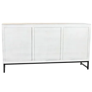 aux meilleurs prix Pegane Buffet Meuble De Rangement En Bois De Manguier Coloris Blanc Et Métal… 11