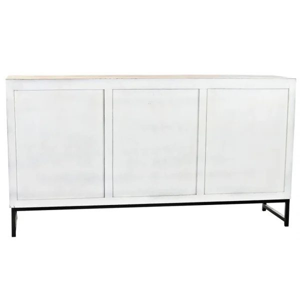 aux meilleurs prix Pegane Buffet Meuble De Rangement En Bois De Manguier Coloris Blanc Et Métal… 4