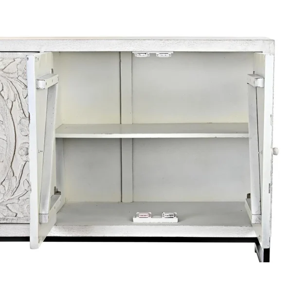 aux meilleurs prix Pegane Buffet Meuble De Rangement En Bois De Manguier Coloris Blanc Et Métal… 5