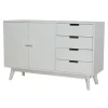 Pegane Buffet Meuble De Rangement En Bois De Paulownia Et MDF Coloris Blanc -… fashioniable 17
