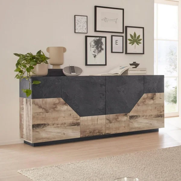 Ahd Amazing Home Design Buffet Moderne 200x43cm Meuble De Salon 4 Pièces De Cuisine Hariett R… boutique en ligne 1