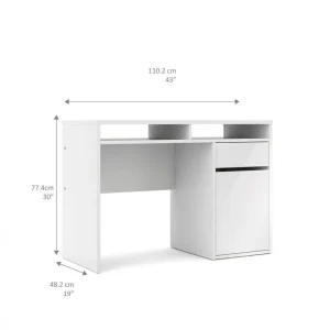 à prix d'occasion BUT Bureau 1 Porte Et 1 Tiroir BEST LAK 3 Blanc Laqué 15