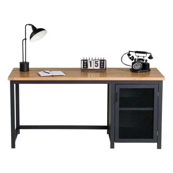 BUT Bureau 1 Porte GUSTAVE Plaqué Frêne Et Noir Meilleur Service 5