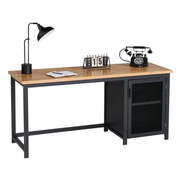 BUT Bureau 1 Porte GUSTAVE Plaqué Frêne Et Noir Meilleur Service 6