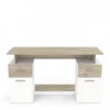 achetez Dansmamaison Bureau 2 Portes 2 Tiroirs Bois/Blanc – VOLTAIRE – L 135 X L 55 X H 76 … 19