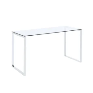 soldes de Noël Vente-unique Bureau FREYA – Verre Trempé & Métal Chromé 13