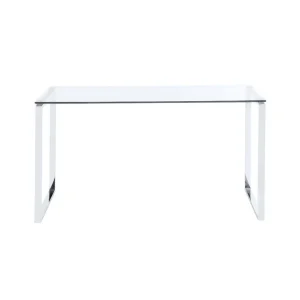 soldes de Noël Vente-unique Bureau FREYA – Verre Trempé & Métal Chromé 15