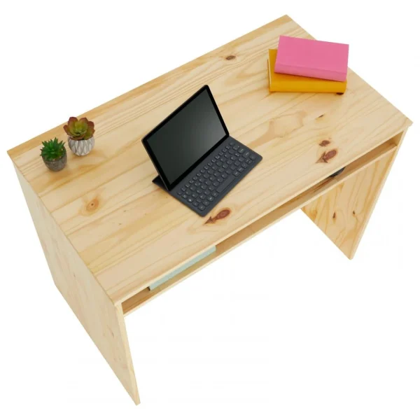 meilleur cadeau IDIMEX Bureau ALICE Avec 1 Niche, En Pin Massif Vernis Naturel 4
