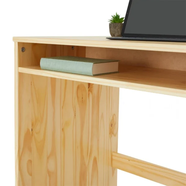 meilleur cadeau IDIMEX Bureau ALICE Avec 1 Niche, En Pin Massif Vernis Naturel 5
