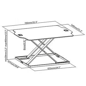 vente en ligne SANS MARQUE Bureau Assis-debout Repose-bureau Réglable En Hauteur Avec Vérin à … 15