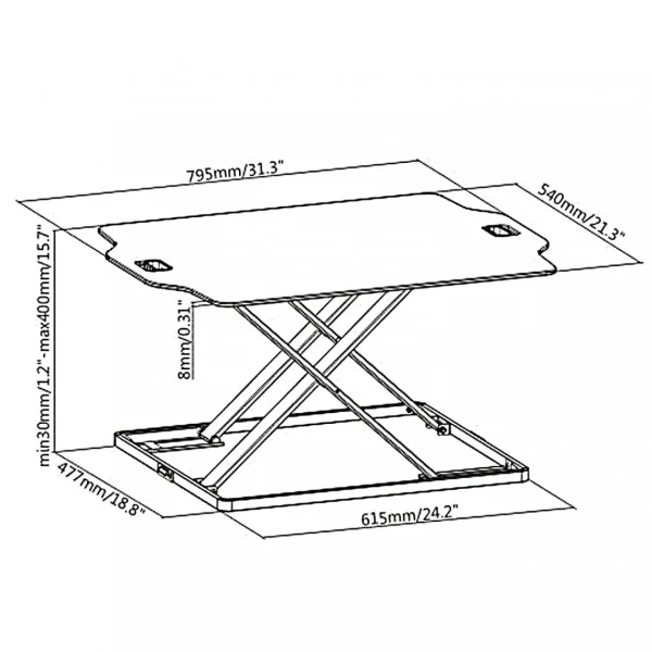 vente en ligne SANS MARQUE Bureau Assis-debout Repose-bureau Réglable En Hauteur Avec Vérin à … 6