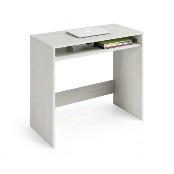 en ligne vente ALTER Bureau Avec étagère Fixe Sous La Table, Couleur Blanche Avec Effet B… 3