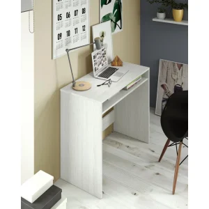 en ligne vente ALTER Bureau Avec étagère Fixe Sous La Table, Couleur Blanche Avec Effet B… 11