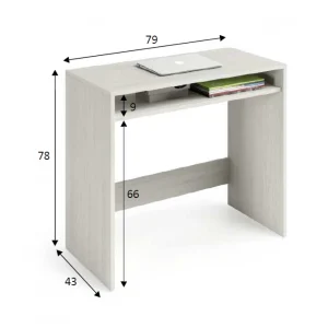 en ligne vente ALTER Bureau Avec étagère Fixe Sous La Table, Couleur Blanche Avec Effet B… 15