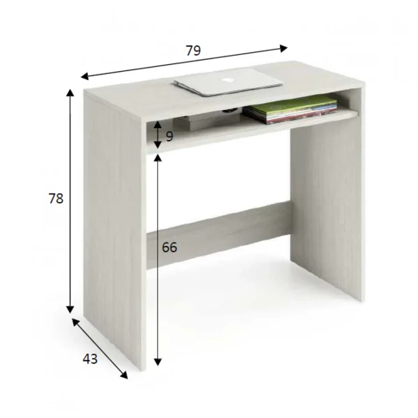 en ligne vente ALTER Bureau Avec étagère Fixe Sous La Table, Couleur Blanche Avec Effet B… 6