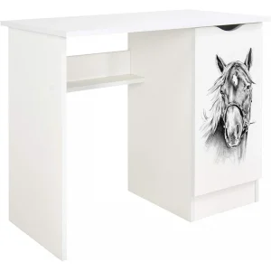Leomark Bureau Blanc Avec étagère ROMA – Cheval Boutique 7