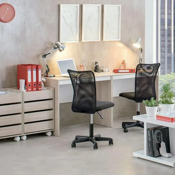 Caemmum Bureau Chêne Et Blanc 130 Cm Large choix en ligne 3