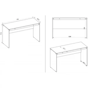 Caemmum Bureau Chêne Et Blanc 130 Cm Large choix en ligne 9