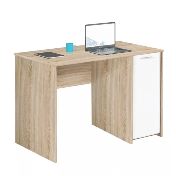 Simmob Bureau Chêne Naturel Et Blanc 1 Caisson marque pas cher en ligne 1