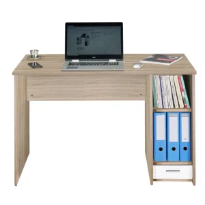 Simmob Bureau Chêne Naturel Et Blanc 1 Caisson marque pas cher en ligne 9