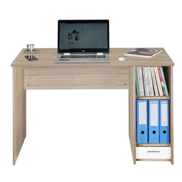 Simmob Bureau Chêne Naturel Et Blanc 1 Caisson marque pas cher en ligne 3