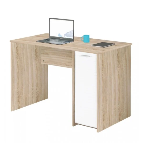 Simmob Bureau Chêne Naturel Et Blanc 1 Caisson marque pas cher en ligne 4