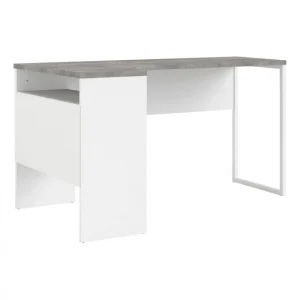 BUT Bureau D’angle ALKOR Imitation Béton Et Blanc jusqu'à 11