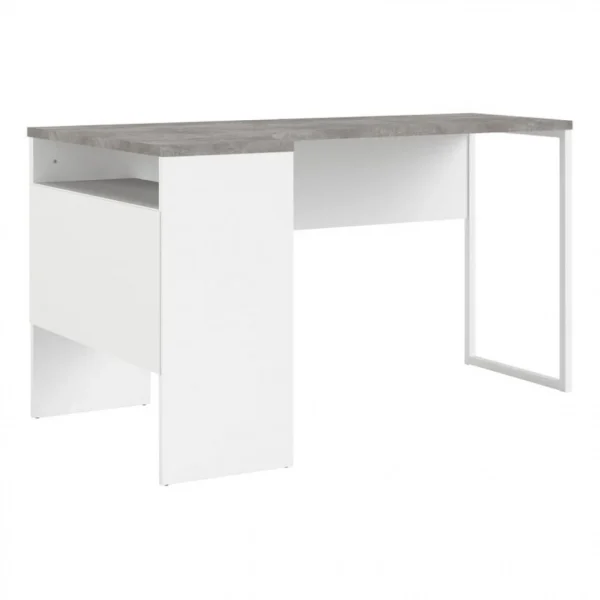 BUT Bureau D’angle ALKOR Imitation Béton Et Blanc jusqu'à 4