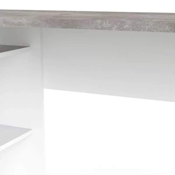 BUT Bureau D’angle ALKOR Imitation Béton Et Blanc jusqu'à 6