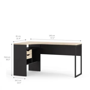 BUT Bureau D’angle ALKOR Imitation Chêne Et Noir magasin 13