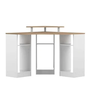 TEMAHOME Bureau D’angle CORNER – Blanc Et Chêne Naturel – SYMBIOSIS mode tendance 11