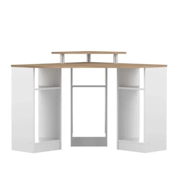 TEMAHOME Bureau D’angle CORNER – Blanc Et Chêne Naturel – SYMBIOSIS mode tendance 4