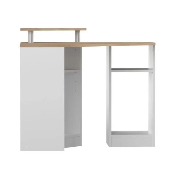 TEMAHOME Bureau D’angle CORNER – Blanc Et Chêne Naturel – SYMBIOSIS mode tendance 5
